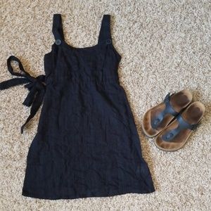 So Black Button Dress / Tunic Top